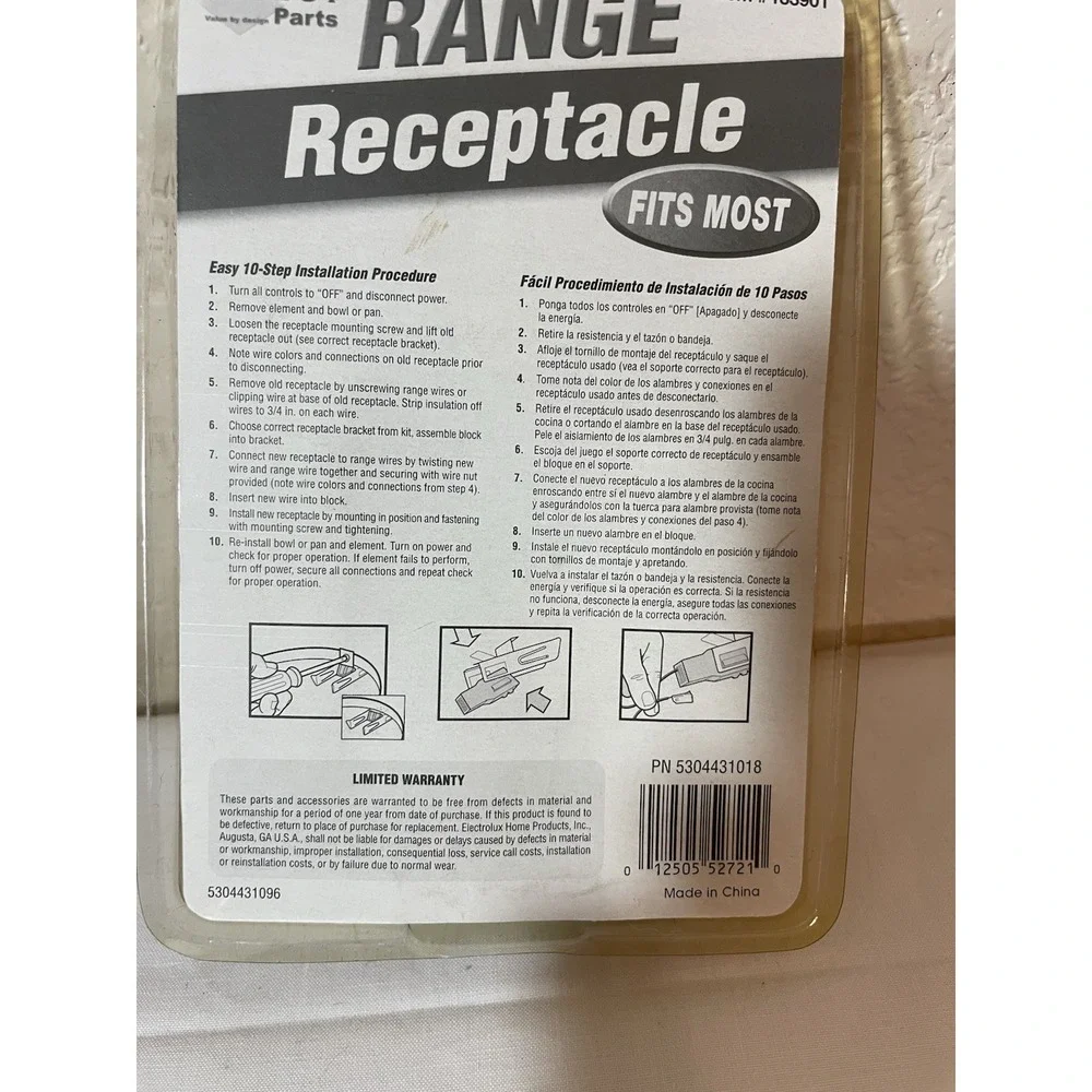 Select Part Range Receptacle‎ Item #133901 Fits Most Ranges